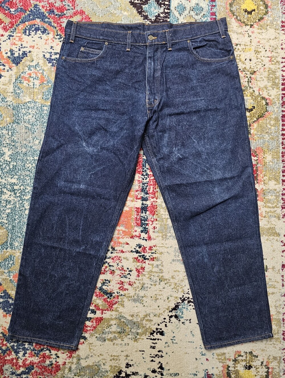 PRSN BLU Mens Denim Blue Jeans Size 46x32 Straight Leg Blue Cotton USA Made